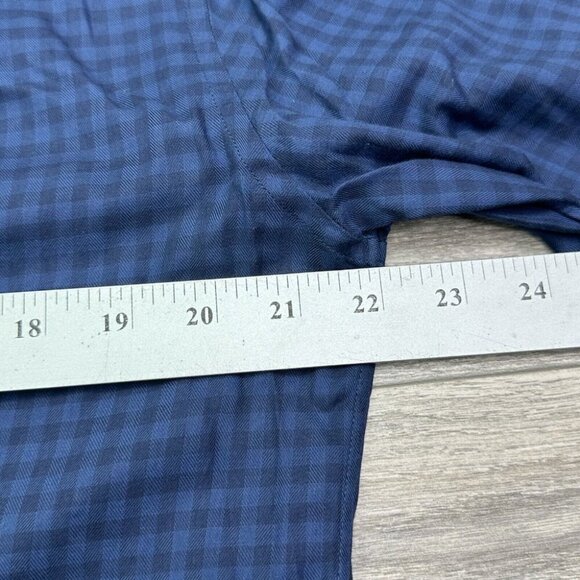 John Varvatos Slim Fit Tailored Dress Shirt Mens 16 32/33 Blue Check Preppy - Picture 11 of 15